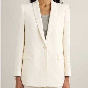 Theory Cream US 4 
Plissé-crepe blazer Women's Blazer
